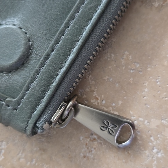 Distresses Light Green Leather Wallet By HOBO - Picture 5 of 8